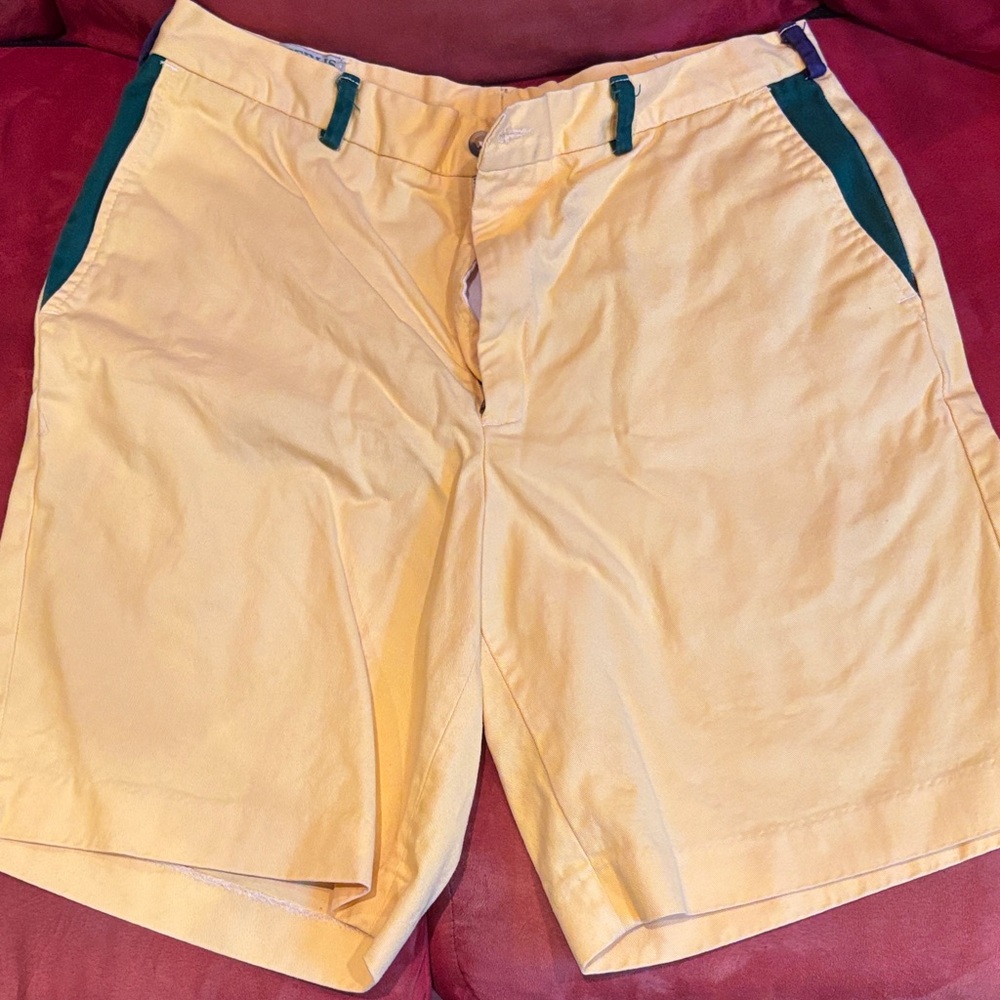 Men's Mardi Gras Yellow Green and Purple Perlis Shorts